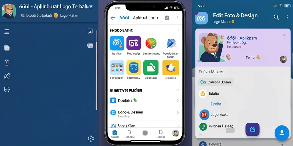 Screenshot utama 666I menampilkan antarmuka aplikasi pembuat logo yang user-friendly.