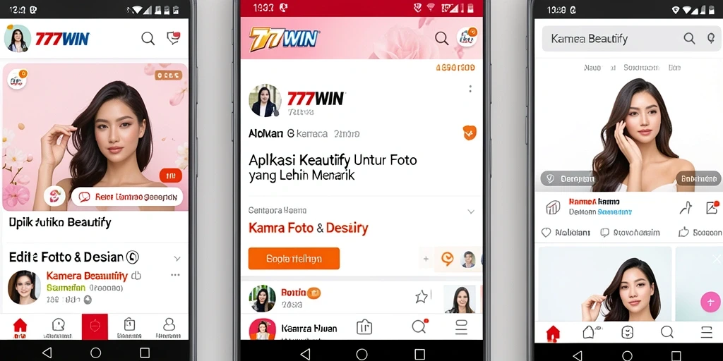 Tampilan antarmuka aplikasi 777WIN untuk editing foto.