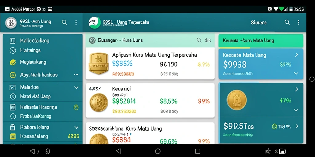 Tampilan antarmuka aplikasi Kurs Mata Uang 99SL yang informatif.