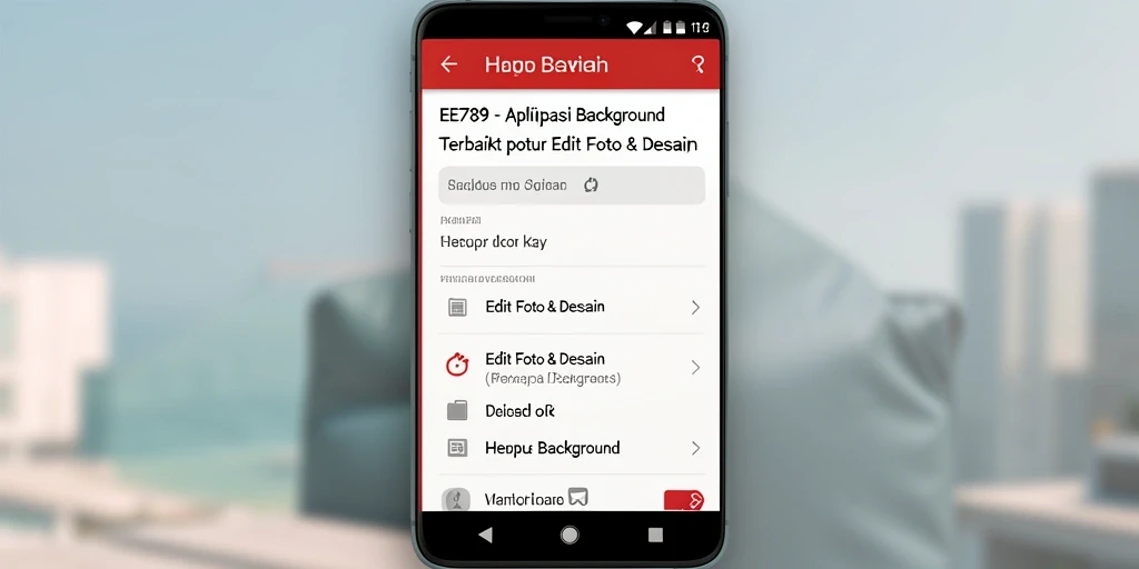 Antarmuka aplikasi EE789 untuk menghapus latar belakang dengan mudah.