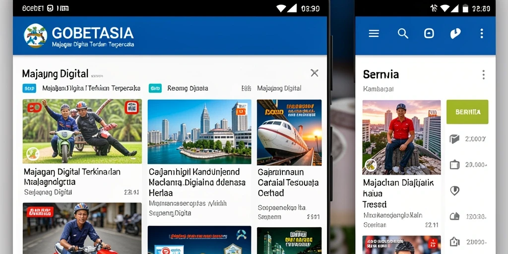 Screenshot GOBETASIA menampilkan antarmuka aplikasi Majalah Digital yang menarik.