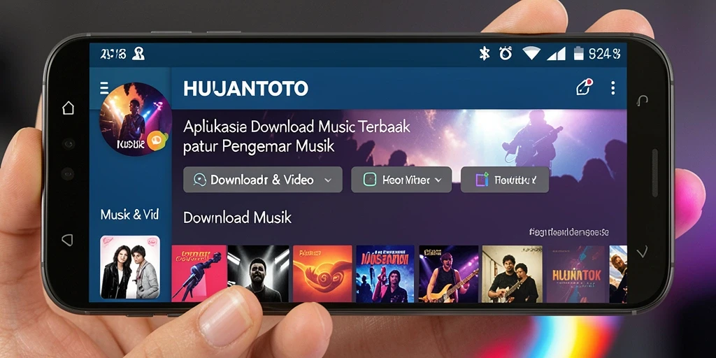 Tampilan antarmuka HUJANTOTO yang intuitif untuk Download Musik.