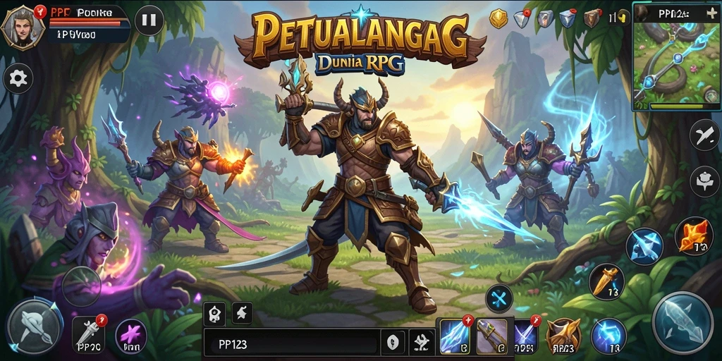Tampilan antarmuka utama PP123 dengan fitur RPG yang menarik.