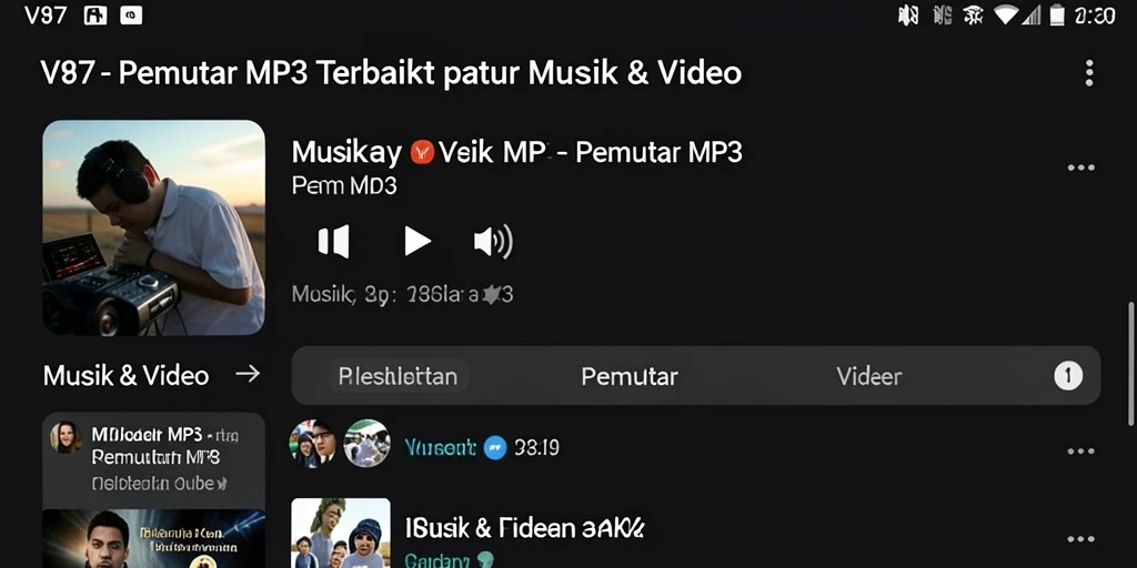 Antarmuka V87 yang ramah pengguna untuk Pemutar MP3.