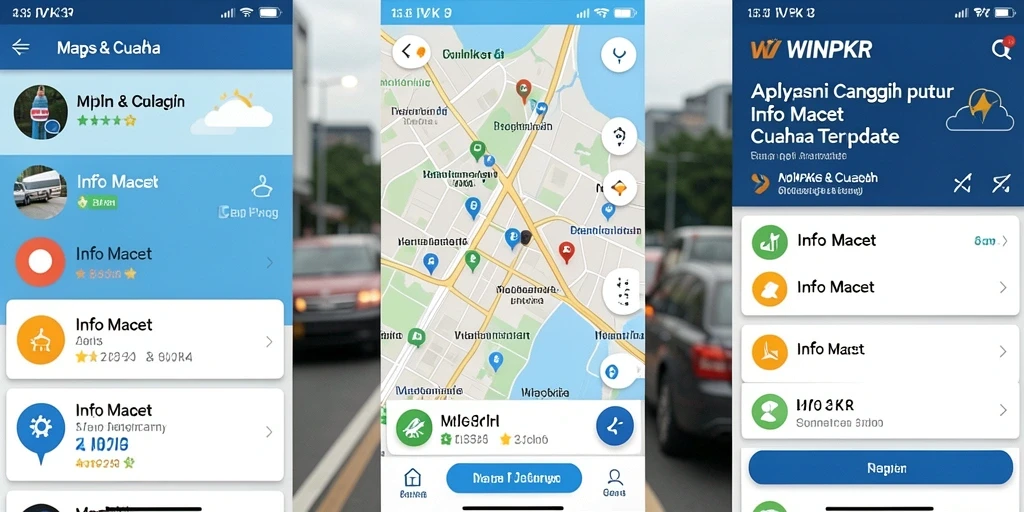 Antarmuka aplikasi WINPKR menampilkan info cuaca dan lalu lintas secara jelas.